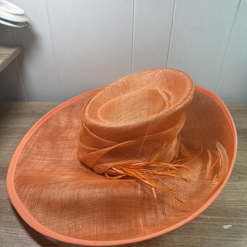 Vintage Orange Alicia Boon Sun Hat Wide Big Hat Fits One Size Women